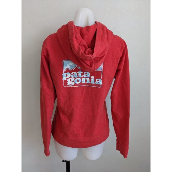 Patagonia Jackets & Blazers - Pantagonia Size Small Zip Up Hoodie Hooded Jacket Red Cotton Blend Long Sleeves